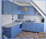 синя кухня в ретро стил №145
